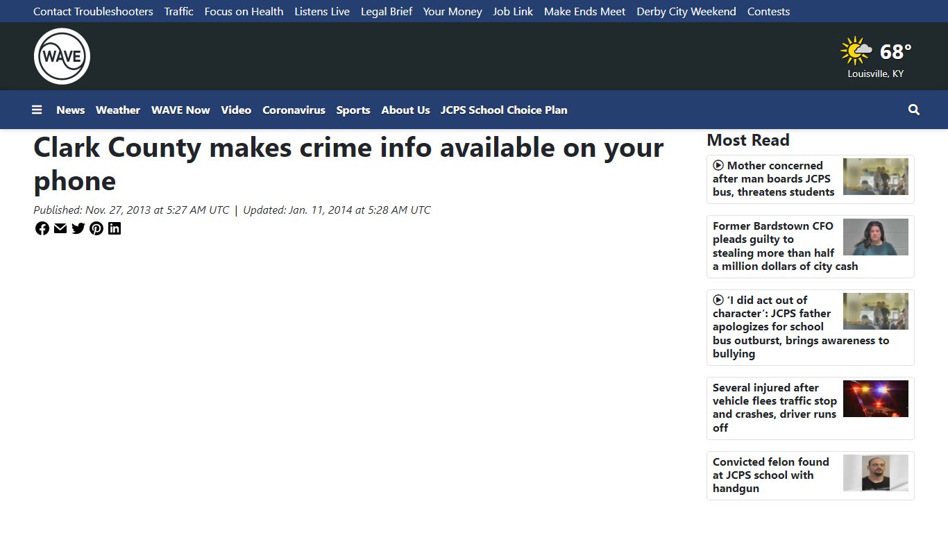 Clark County makes crime info available on your phone - WAVE